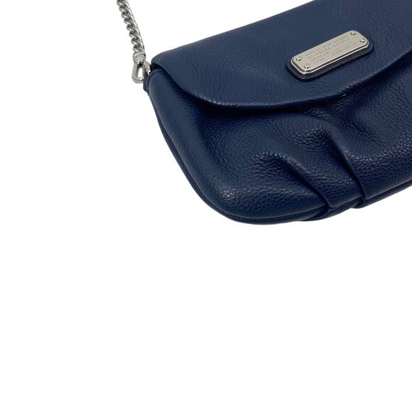 MARC BY MARC JACOBS New Q Karlie Leather Crossbody Dark Blue Chain Flap Snap - Picture 4 of 10